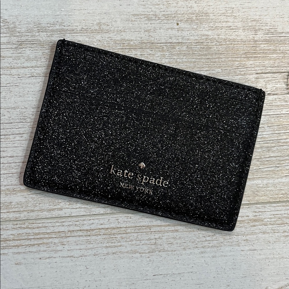 Kate Spade Black Glitter Card Holder